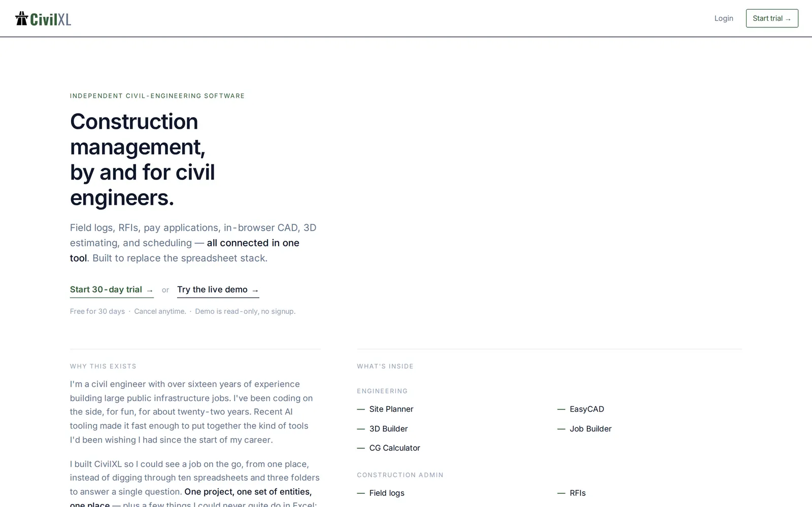 CivilXL construction management